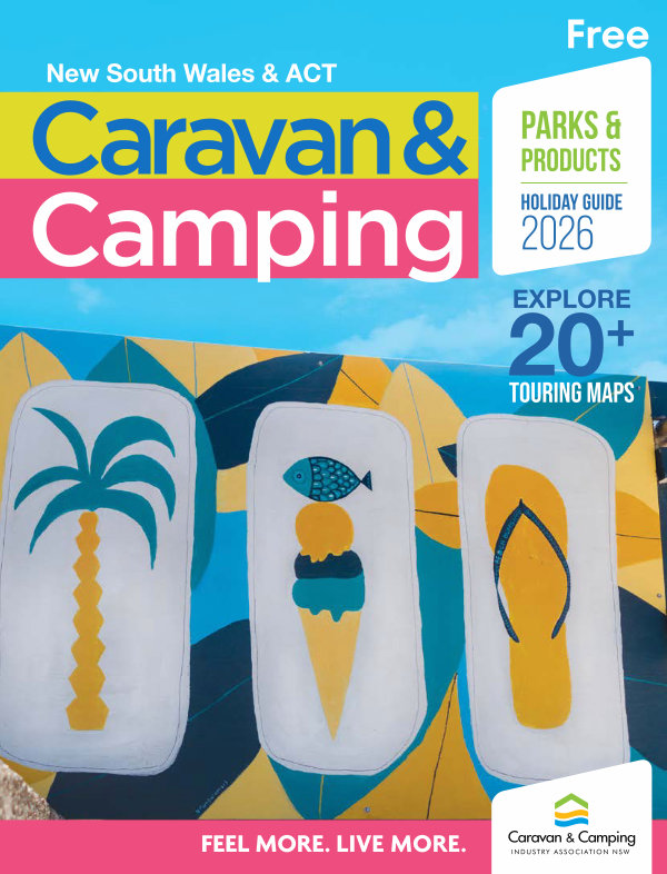 Front cover of the Caravan & Camping Holiday Guide 2026